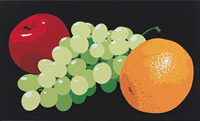 WAEIs[uStill life with orange, grapes and red applev