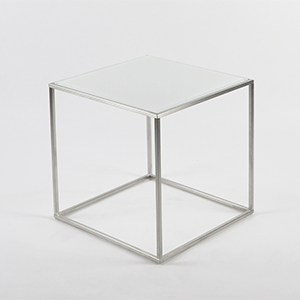 ILE サイドテーブル ホワイトガラス- アウトレット